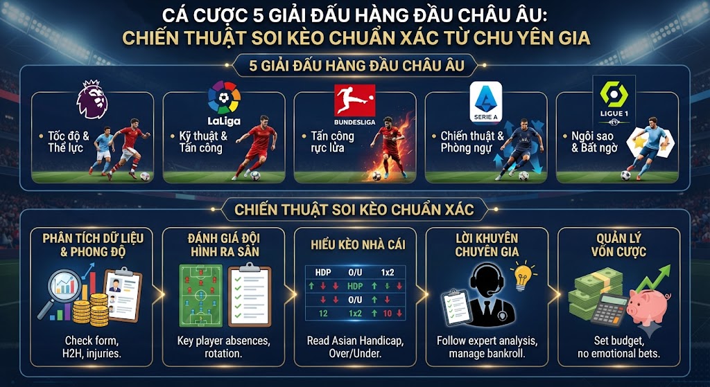5 giải đấu hàng đầu châu âu